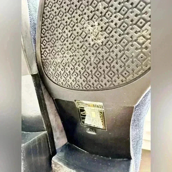 TORY BURCH CAITLIN Blue Suede Over Knee Boots (Size 5) - Picture 2 of 8